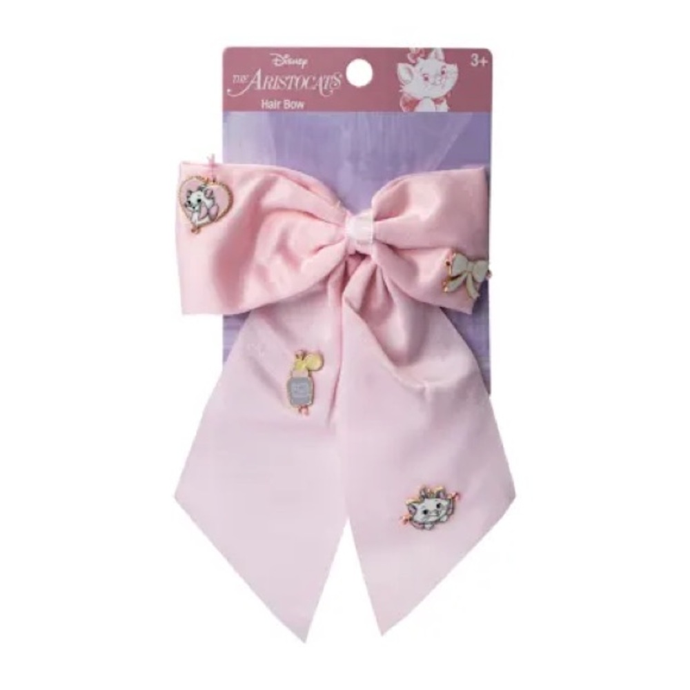 Disneys Marie Aristocats Satin Hair Bow with Charms